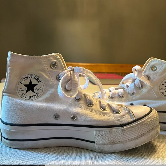 Converse white platform high tops - Picture 1 of 6